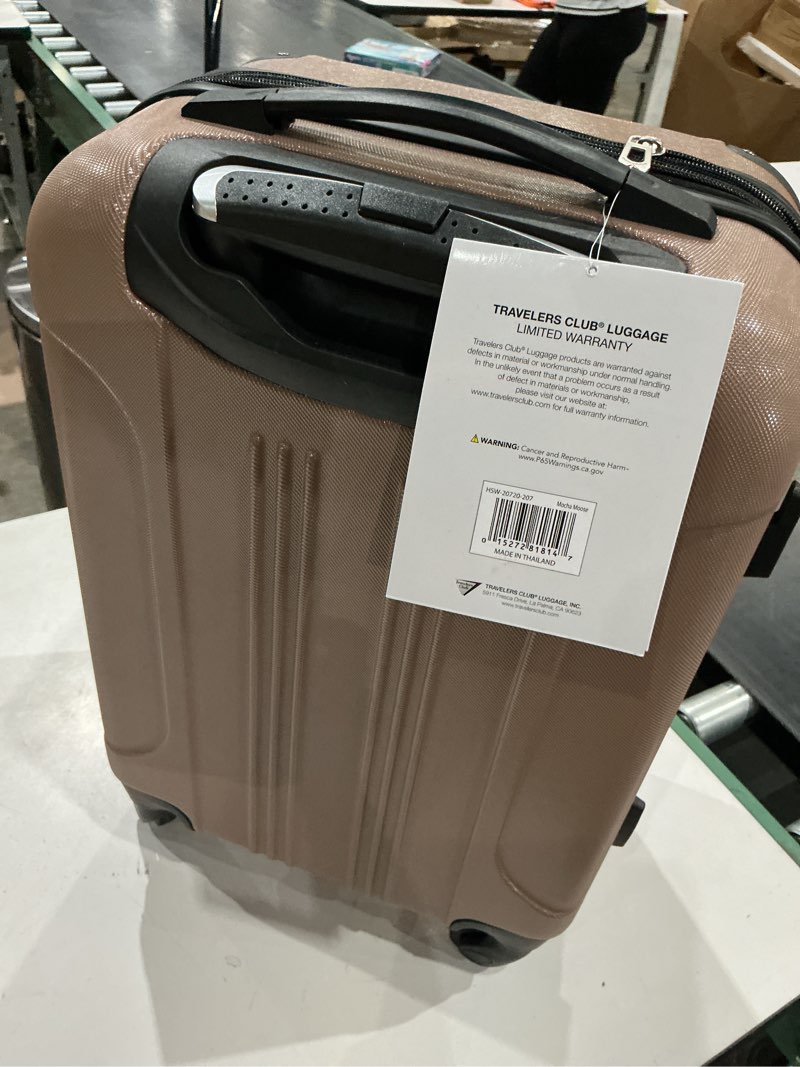 Condition photo showing Good Condition for travelers club 20" hard side expandable rolling spinner carry-on, dark slate