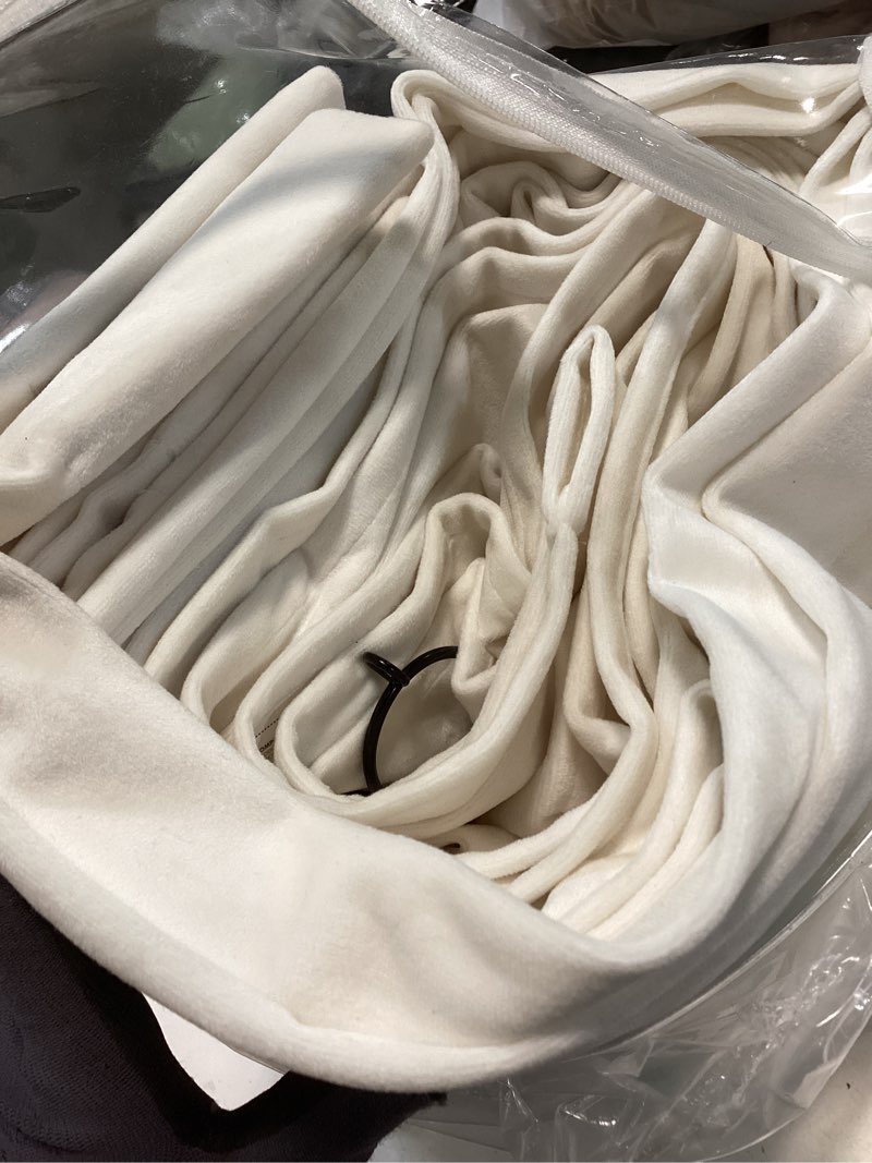 Condition photo showing Good Condition for MIULEE Velvet Curtains Ivory Elegant Grommet Curtains Thermal Insulated Soundproof Room Darkening Drapes for Classical Living Room Bedroom Decor 52 x 84 Inch Set of 2 Ivory 52"W x 84"L (Pack of 2)