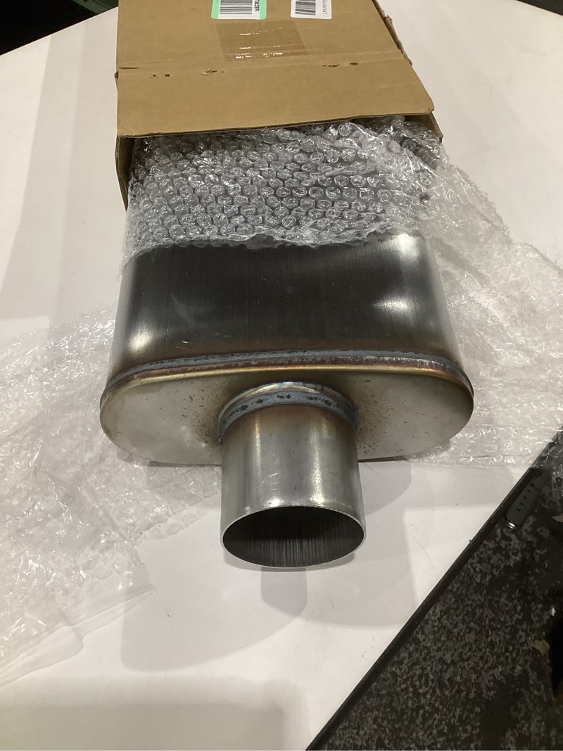 Condition photo showing Good Condition for universal 409 stainless muffler straight-through performance muffler exhaust, center in | center out (3")