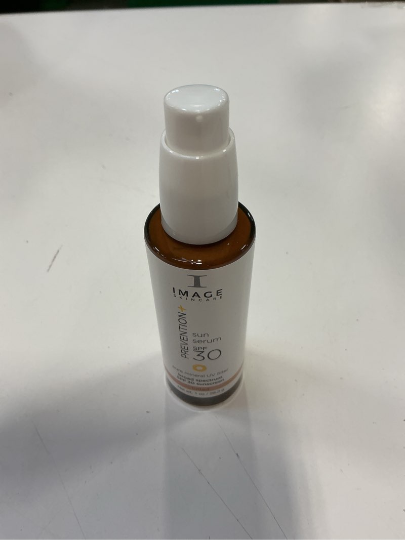 Condition photo showing New/Like New for IMAGE Skincare, PREVENTION+ Sun Serum SPF 30 Mineral Sunscreen for Face, Non Comedogenic, Wear Under Makeup, Perfect Travel Size, 1 Oz Tinted