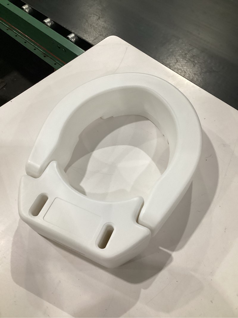 Condition photo showing Good Condition for carex toilet seat riser, elongated raised toilet seat adds 3.5 inches to toilet height, for assistance bending or sitting, 300 pound weight capacity toilet riser