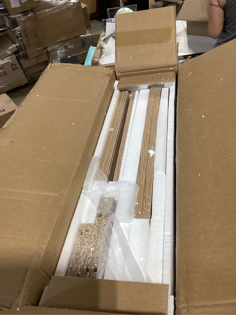 Condition photo showing As Is for fluted night stand with golden handle,set of 2 mid-century nightstands with drawer, bedside table with storage shelf,large wood end tables for livingroom,bed side tables for bedroom, natural oak 2pcs_oak_plus