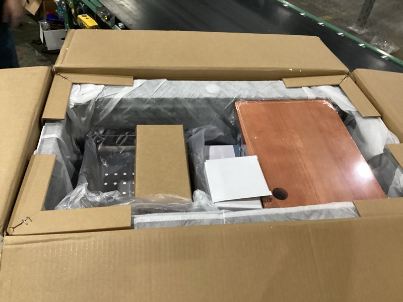 Condition photo showing New/Like New for 30x18 drop in kitchen sink with faucet & accessories, black stainless steel workstation sink, 16 gauge single bowl top mount, deep bowl design, modern kitchen & commercial use black 30*18in