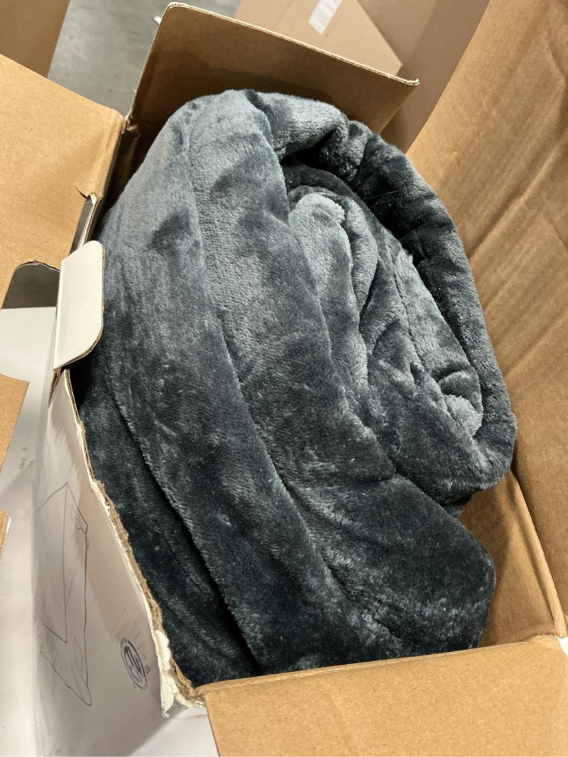 Condition photo showing As Is for Westinghouse Electric Blanket King Size, Super Cozy Soft Flannel 100"" x 90"" Heated Blanket with 10 Fast Heating Levels & 1-12 Auto-Off, Machine Washable, ETL&FCC Certification, Charcoal Charcoal King 100*90"