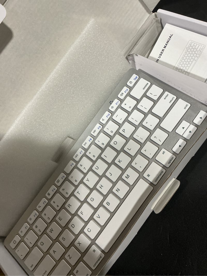 Condition photo showing As Is for KEYBOARD ONLY SPARIN Wireless Bluetooth Keyboard and Mouse for iPad (A16) 11th 10th Generation, iPad Air (13/11 inch), iPad Pro 13/12.9/11 inch, iPad 9th 8th Gen, iPad Mini 7th -8.3 inch, Above iOS13- Silver White