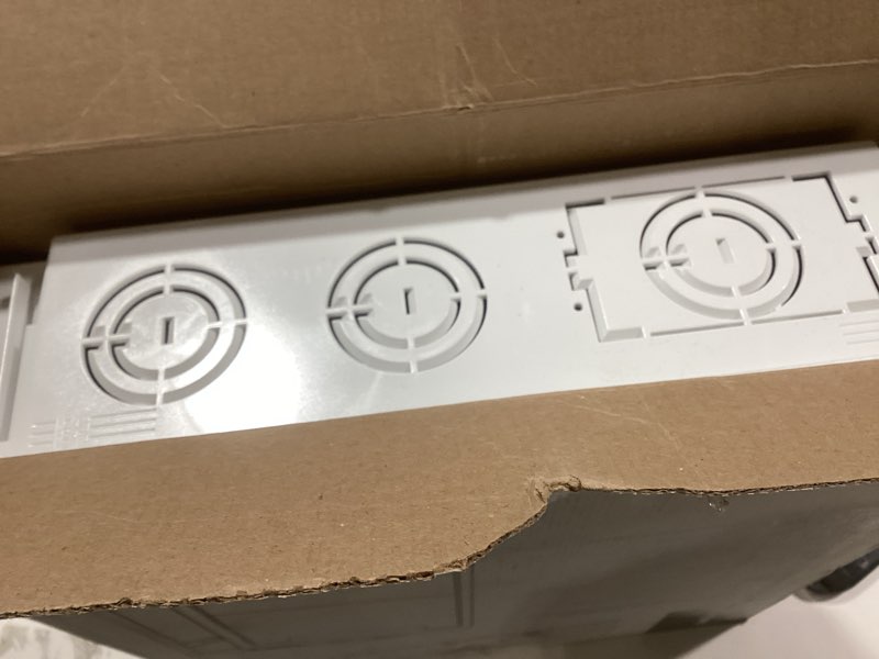 Condition photo showing Good Condition for Legrand - OnQ Cable Management, In-Wall Media Box, Dual Purpose Structured Wiring Enclosure, TV Home Theater Recessed Storage Box, 17 Inch, White, ENP1700NA