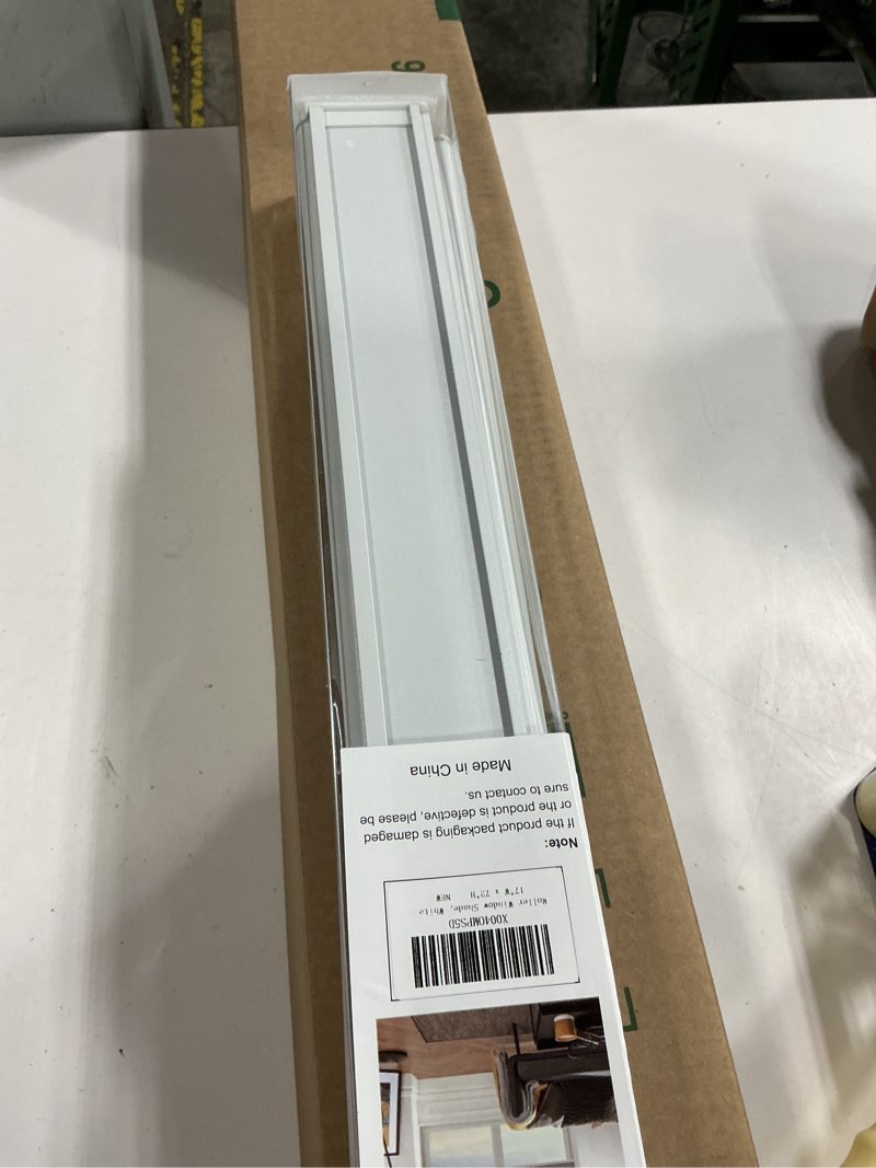 Condition photo showing New/Like New for shademoon blackout cordless roller shades for windows,free-stop system blind with valance,pull down room darkening indoor shades,thermal insulated uv blocking fabric,home office(white,17" w x 72" h) white 17"w x 72"h