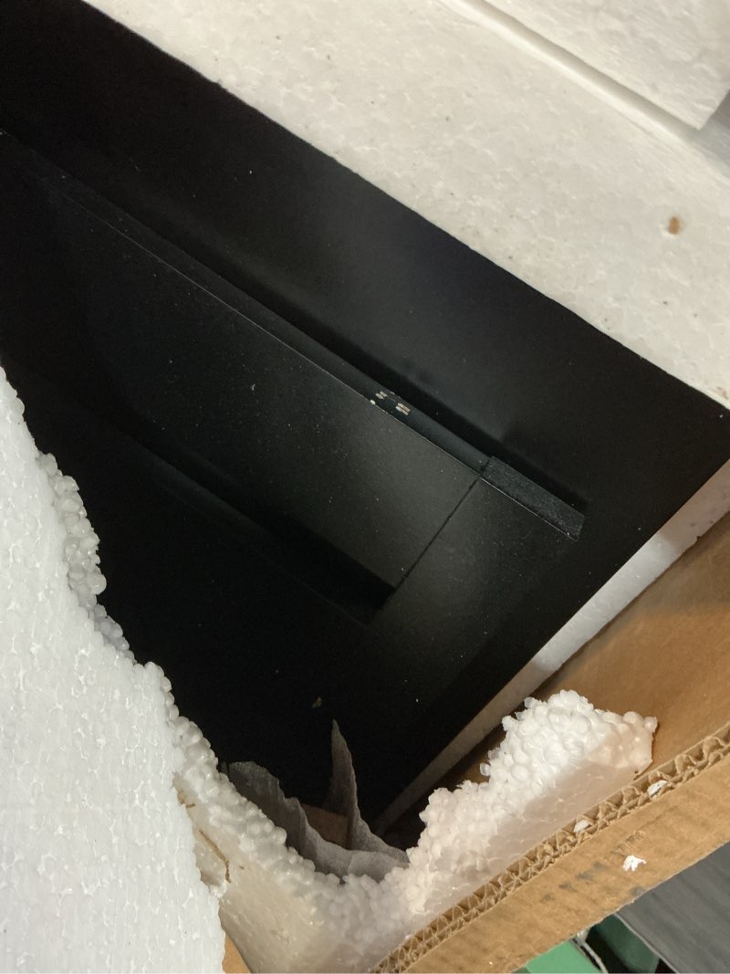 Condition photo showing As Is for ChooChoo Console Table with 3 Drawers, Rustic Entryway Table, Narrow Long Sofa Table for Living Room, Hallway, Behind Couch, Black Black 11.8"D x 47.2"W x 31.5"H