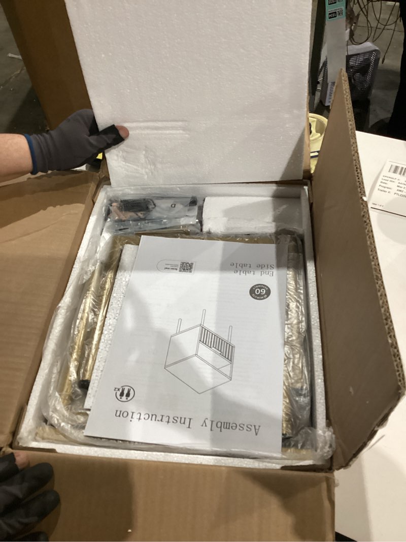 Condition photo showing Good Condition for Masupu Night Stand,Mid-Century Modern Bedside Table with Storage Drawer and Open Wood Shelf,Small Gold Frame Side Table for Bedroom,Living Room, Walnut E.walnut Brown 1 Drawer