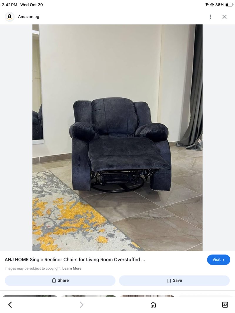 Incomplete)))) ANJ HOME Single Recliner Chairs for Living Room Overstuffed ...