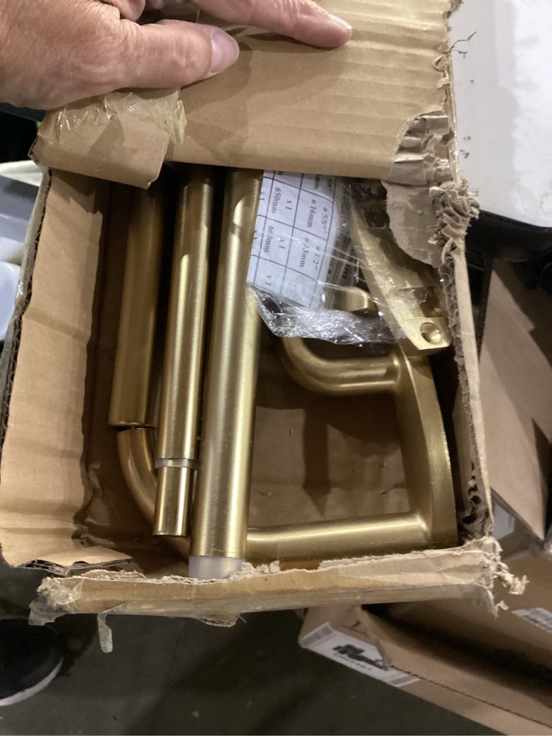 Condition photo showing Good Condition for double curtain rods warm gold,room darkening drapery rod for 72-144 inches,adjustable 3/4 inches front and 5/8 inches back quality metal rod for window,wrap around design warm gold 72-144"
