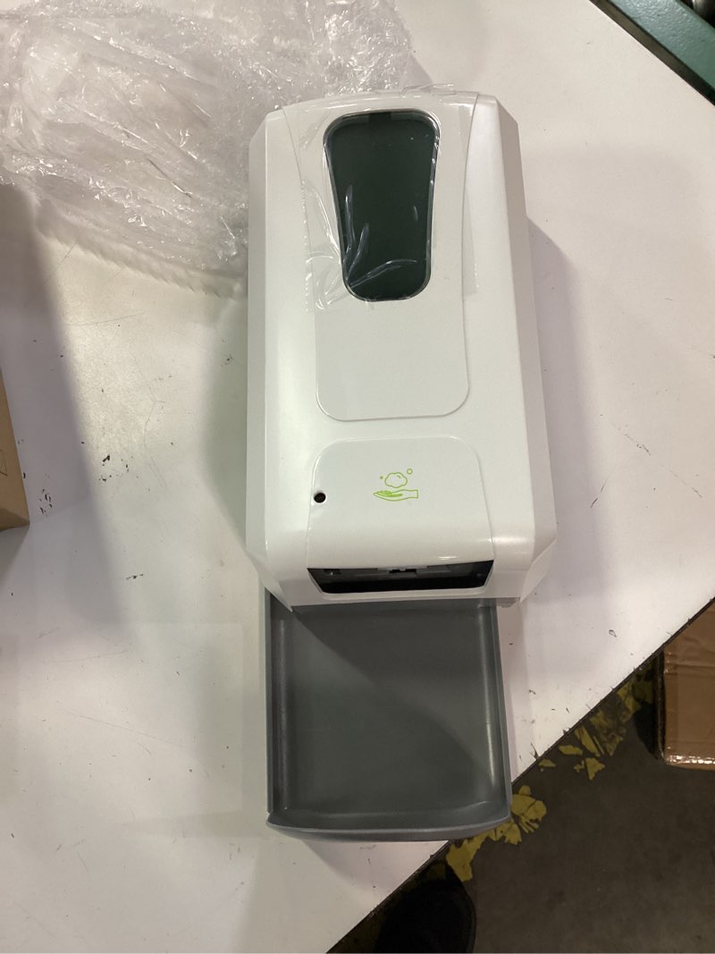 Condition photo showing New/Like New for bulk fill hands-free liquid hand sanitizer dispenser w/ tray 1200 ml