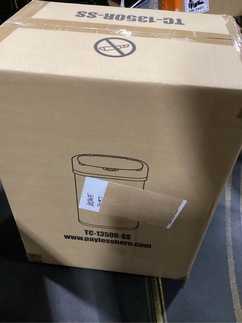 Condition photo showing Good Condition for fdw kitchen trash can for bathroom bedroom home office automatic touch free garbage bin with lid brushed stainless steel rectangular 13 gallon / 50l