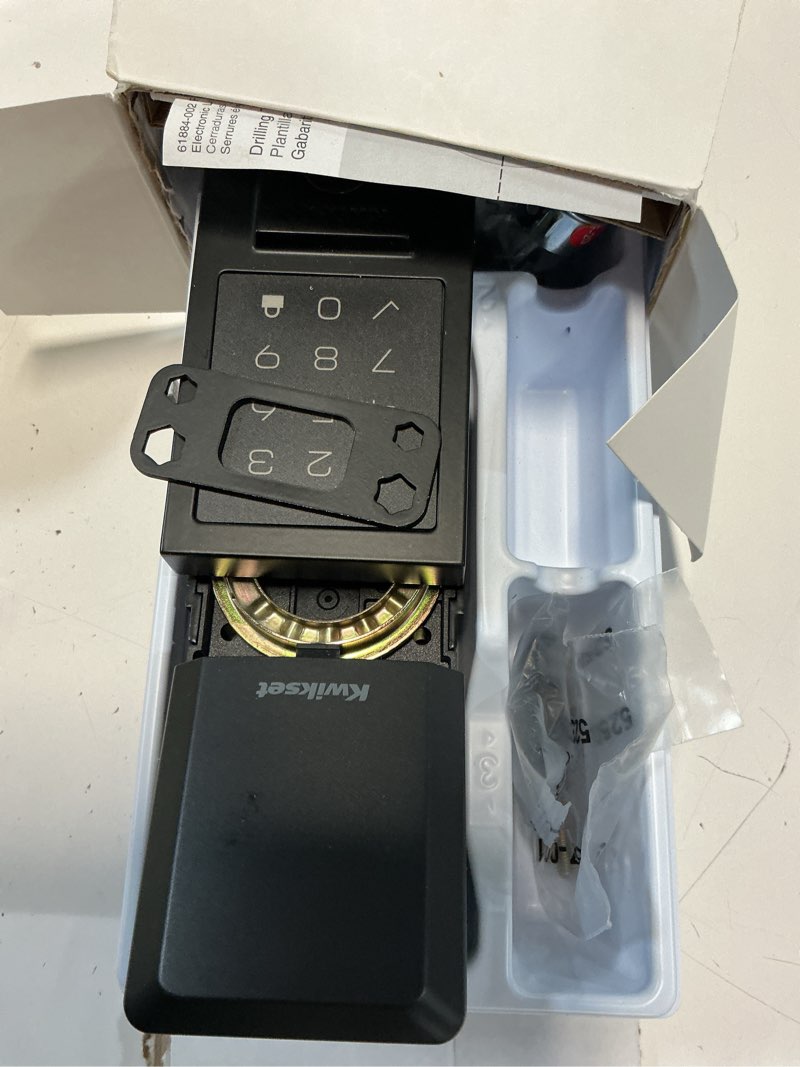 Condition photo showing As Is for kwikset 270 smartcode matte black metal electronic touch pad deadbolt