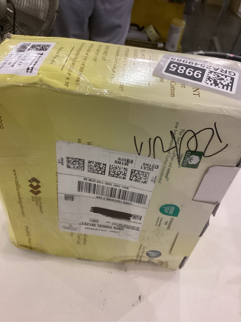 Condition photo showing New/Like New for California Design Den Natural 100% Cotton Sheets Queen Size Bed Set - Soft 400 Thread Count Sateen, Queen Sheets, Deep Pockets with All Around Elastic for a Snug Fit, Durable Bedding - White 01 - White Queen