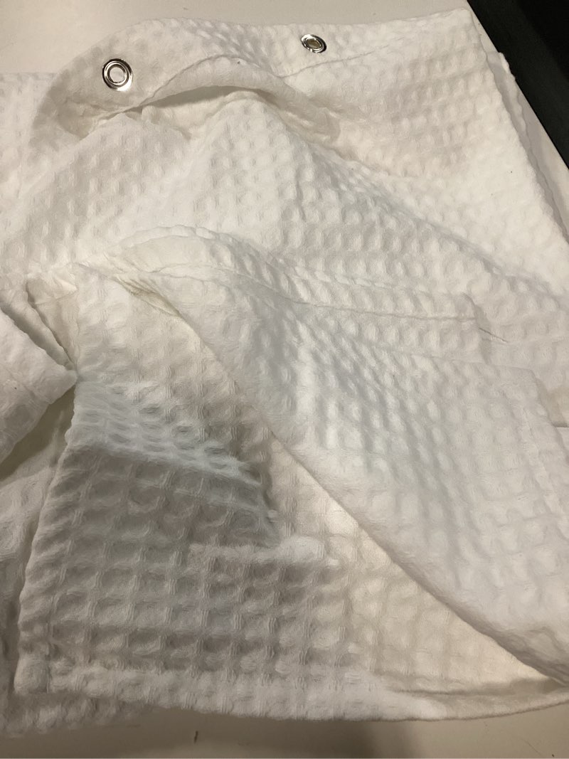 Condition photo showing Good Condition for madison park shower curtain waffle weave, vibrant dyed, waffle shower curtain 3m scotchgard moisture management, farmhouse shower curtains for bathroom, standard: 72x72 white white solid 72"w x 72"l (pack of 1)