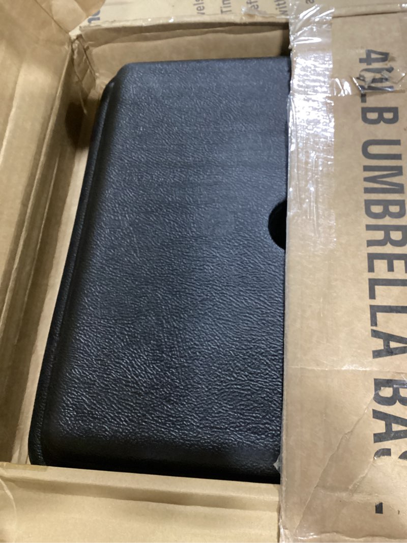 Condition photo showing New/Like New for us weight 40 pound umbrella base - weighted umbrella base for use with patio table – heavy duty base- made in the usa black