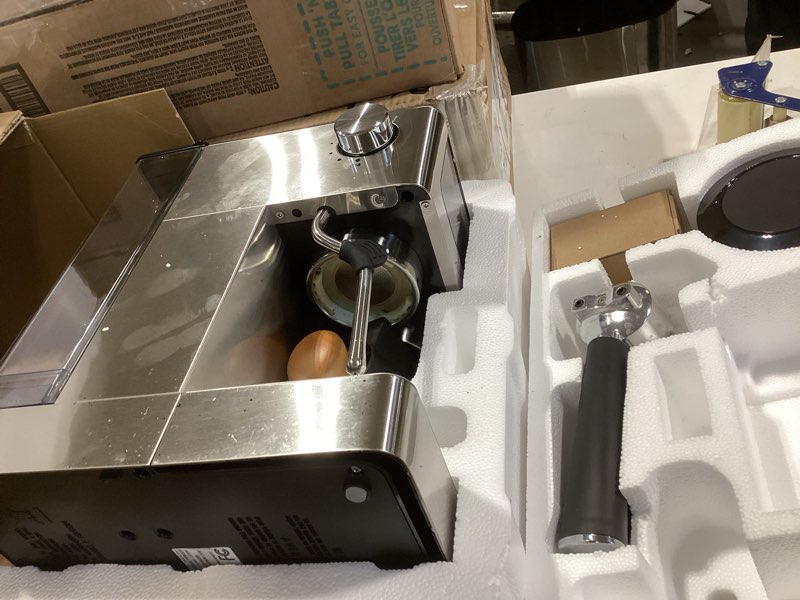 Condition photo showing As Is for AIRMSEN Espresso Machines with Burr Grinder, 20 Bar, Milk Frother Steam Wand, Stainless Steel Coffee Maker for Home - Cappuccino Latte & ??Cold Brew?? Iced Coffee Maker & Americano