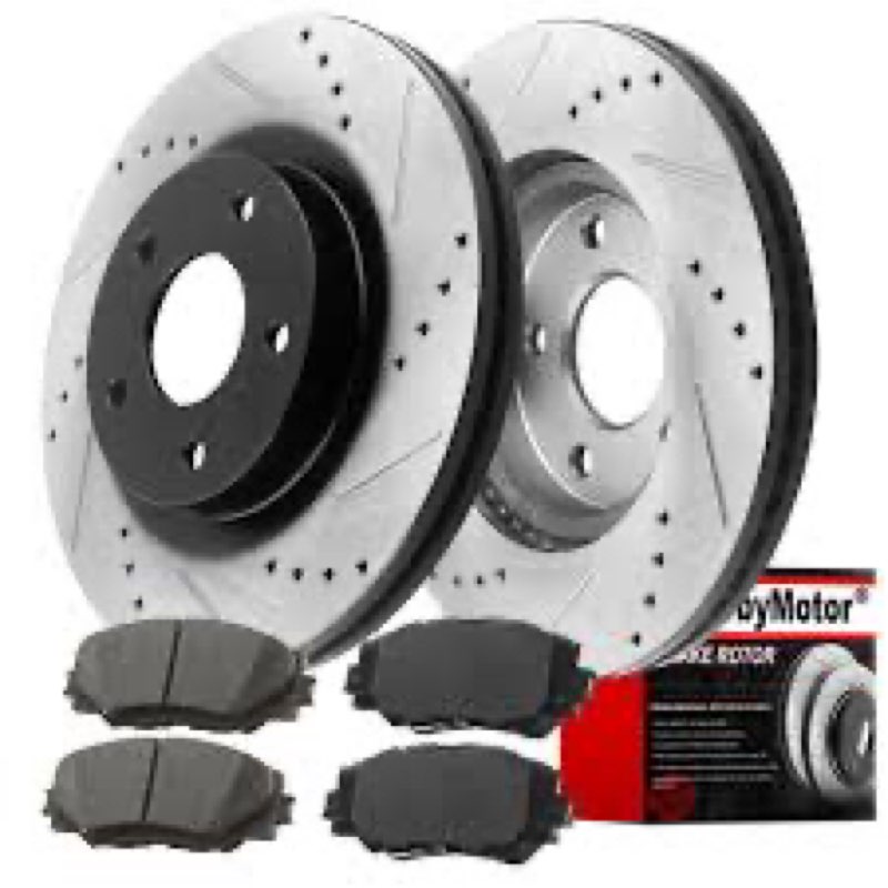 Anpulsero Brake Pads And Rotors Kit Front Compatible with 1996-2003 Toyota RAV4, Automotive Replacem