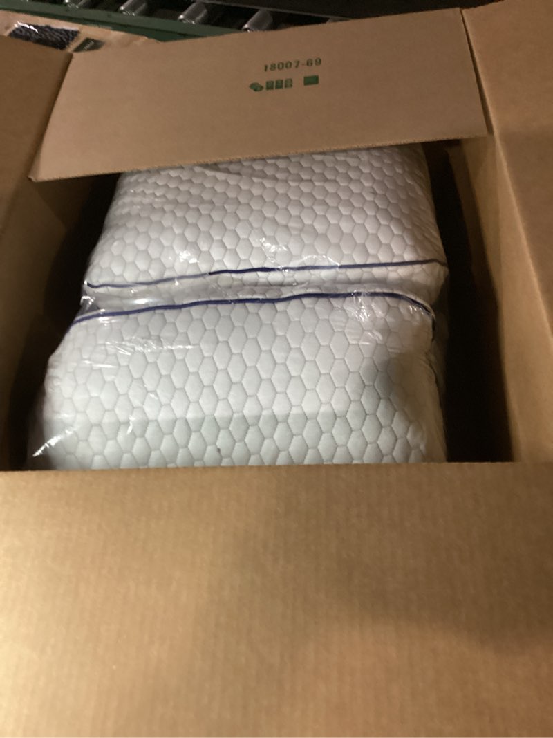 Condition photo showing New/Like New for QUTOOL Cooling Pillow for Sleeping 2 Pack, Luxury Shredded Memory Foam Bed Queen Pillows Set of 2, Cool Pillow for Hot Sleepers Adjustable Firm Pillow for Side, Back, Stomach Sleepers Soft Yet Support White-cooling Basic Queen(2 Pack)-20'*30'