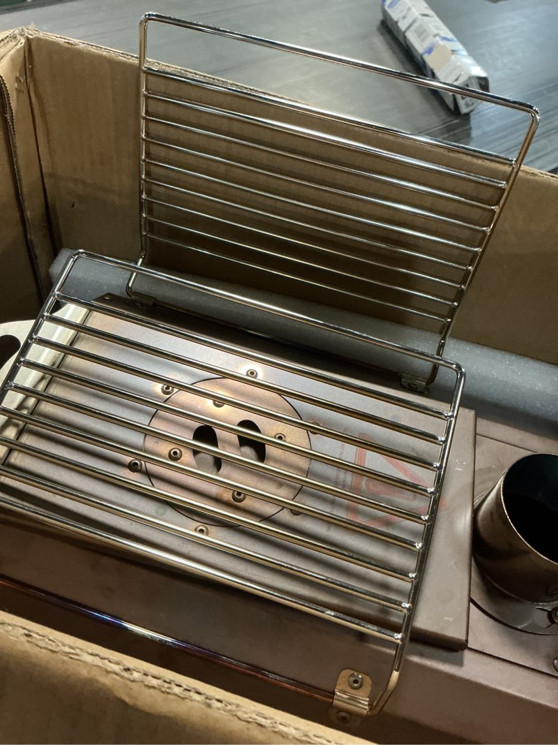 Condition photo showing As Is for Hot Tent Stove, AVOFOREST 304 Stainless Wood Burning Stove, Portable Wood Stove with 6 Stainless Chimney Pipes for Outdoor Heating & Cooking, Ice Fishing, Hunting White