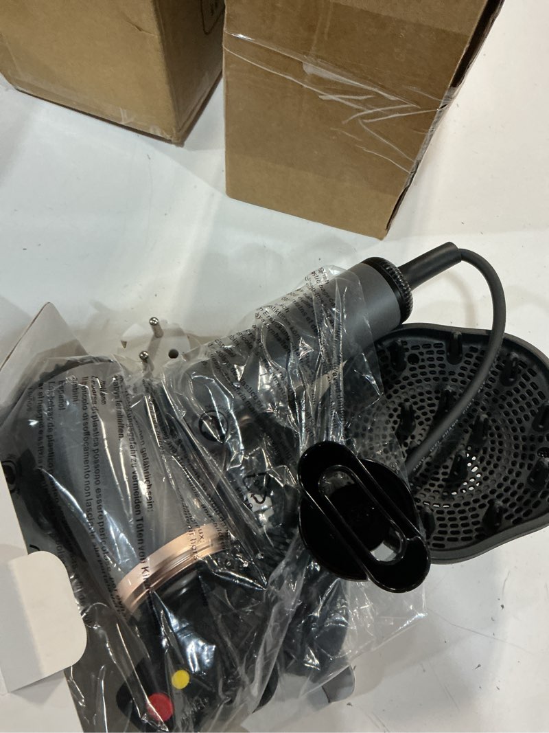 Condition photo showing As Is for travel hair dryer, dual voltage mini ionic blow dryer for fast drying, compact lightweight hair dryer with magnetic diffuser for home & travel, portable hairdryer international 110-240v (black)
