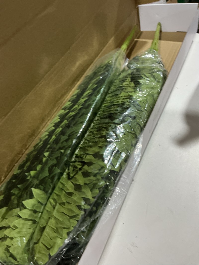 Condition photo showing New/Like New for forest prince 35" ferns artificial bush plants large, 2 artificial boston ferns with 39 fronds for outdoors home decor