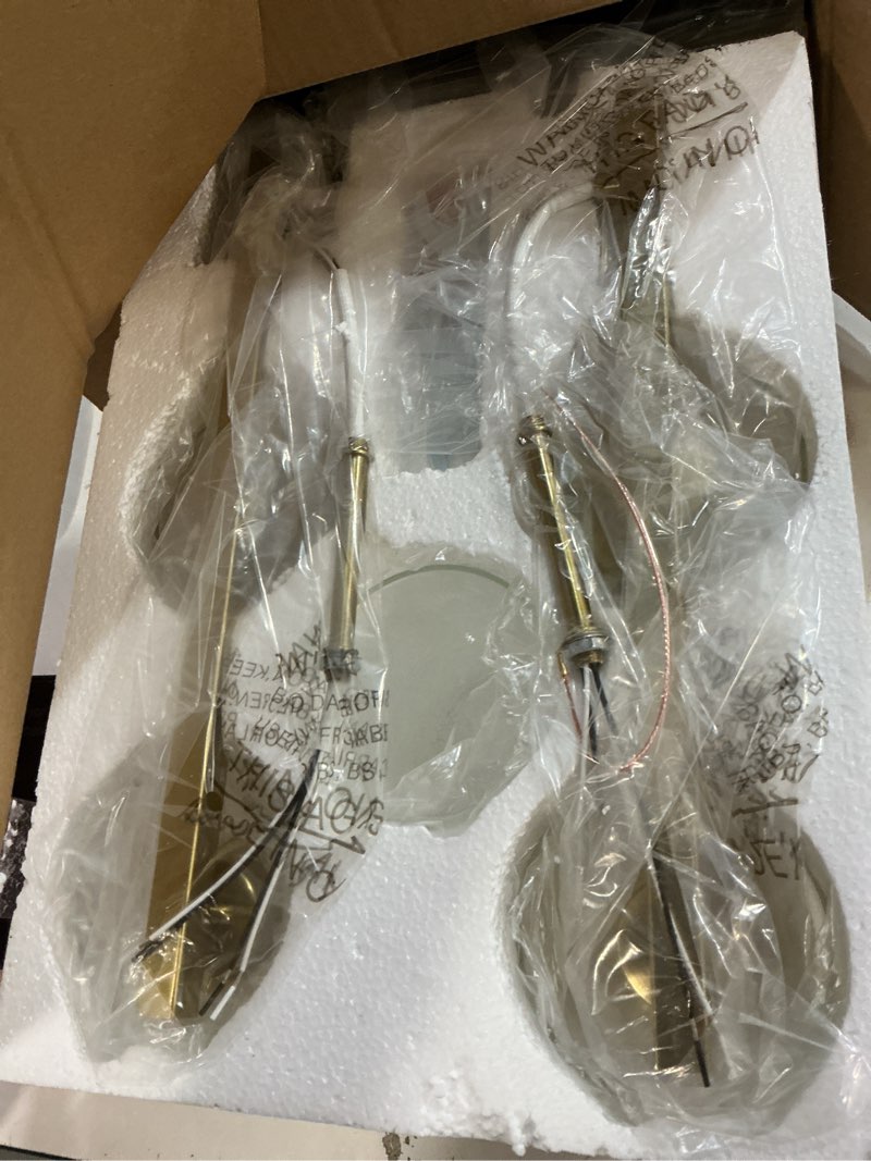 Condition photo showing New/Like New for 5-light bathroom vanity light with clear glass shades, brushed gold bathroom light fixtures over mirror, modern vanity light for mirror living room cabinet bedroom porch brushed gold 5-light