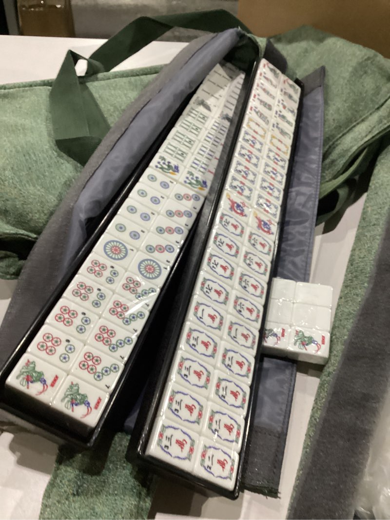 Yellow Mountain Imports American Mahjong Set “Celestial Harmony” Intricately Detailed Carved Tiles, 