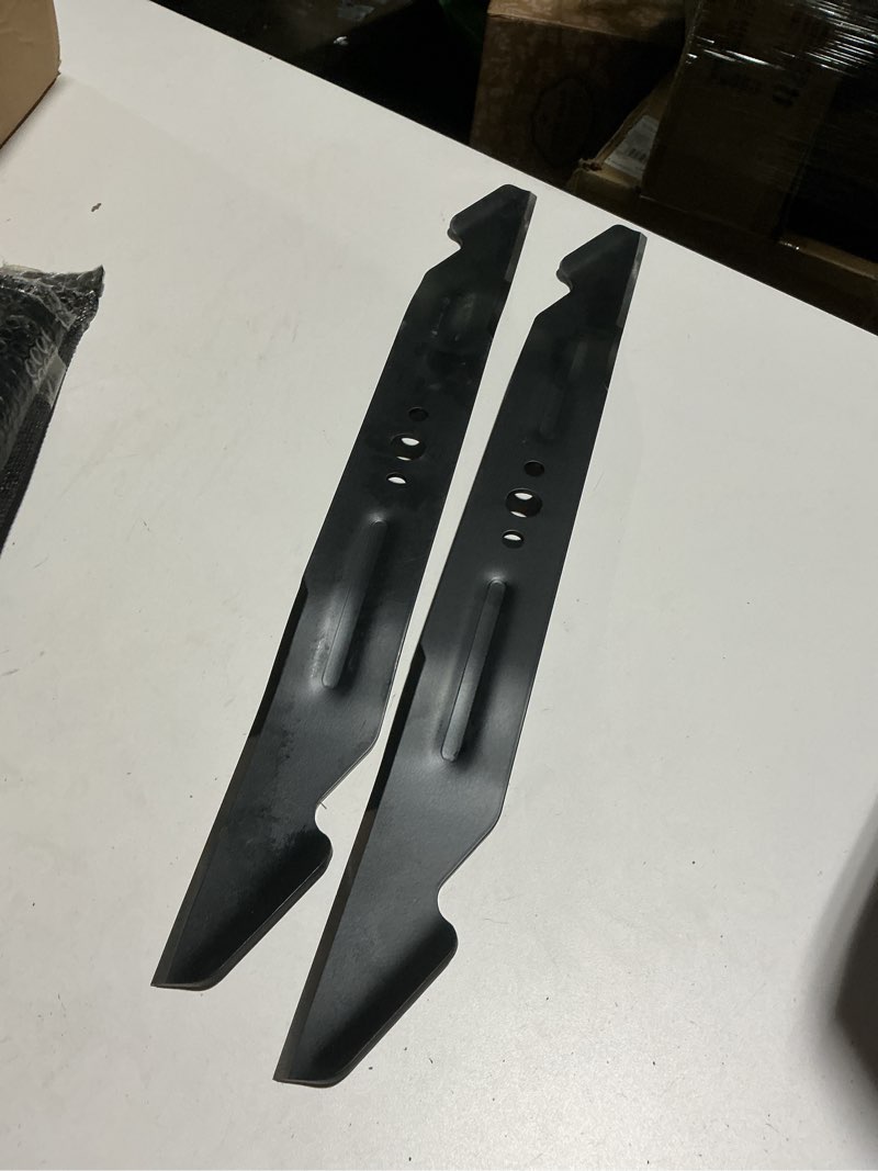 Condition photo showing Good Condition for 21 inch lawn mower blade replacement ab2100 ab2101, compatible with e-go power+ 56v models lm2100 lm2101 lm2100sp lm2102sp lm2114 lm2114sp lm2125sp, black mulching lawn mower blade?2 pcs?