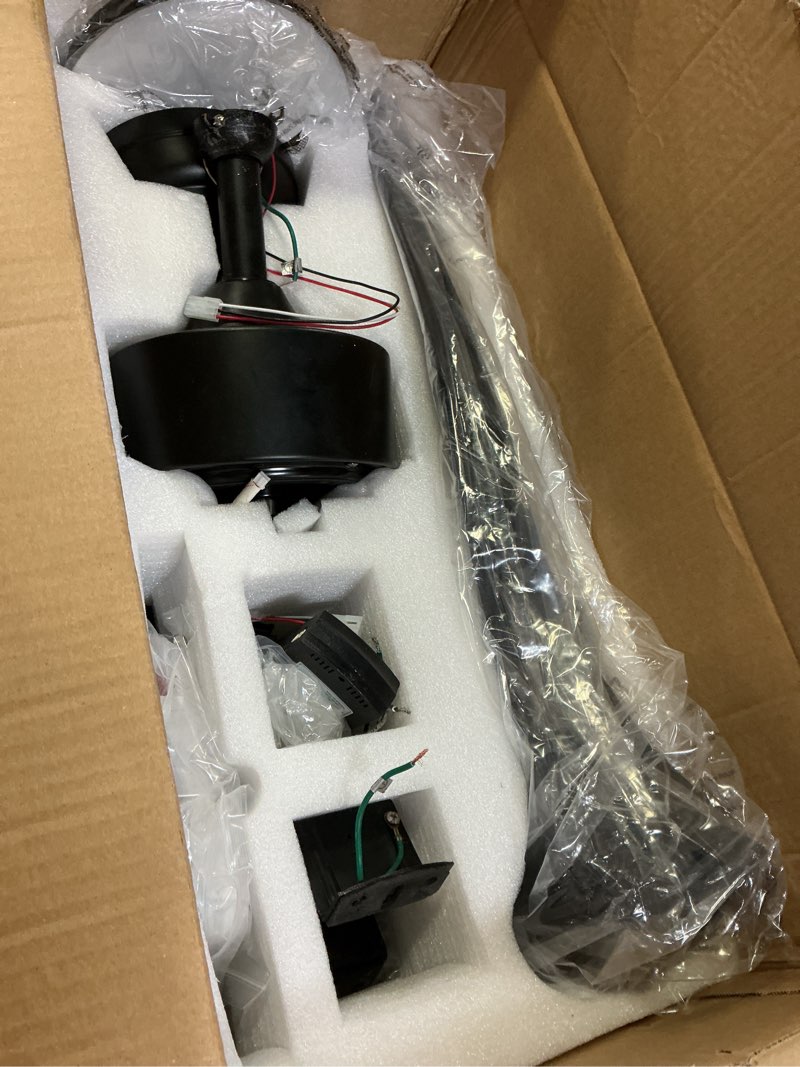 Condition photo showing Good Condition for wozzio ceiling fan 52" ceiling fans with lights remote control,black ceiling fan 3cct 22w dimmable led light,3 reversible blades,dc motor 6 speed outdoor ceiling fan for bedroom/patios/farmhouse