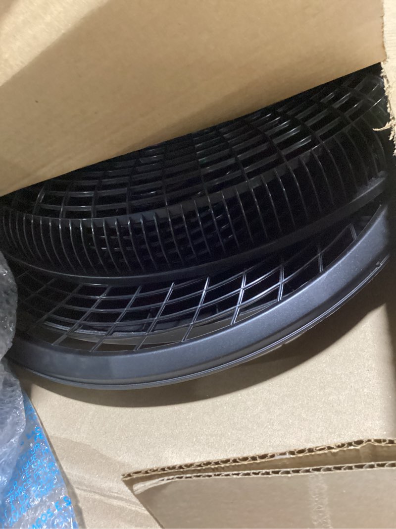 Condition photo showing As Is for Lasko Oscillating Cyclone Pedestal Fan, Adjustable Height, Timer, Remote Control, 3 Speeds, for Bedroom, Living Room, Home Office, 18", Black, 1843 Standard Packaging