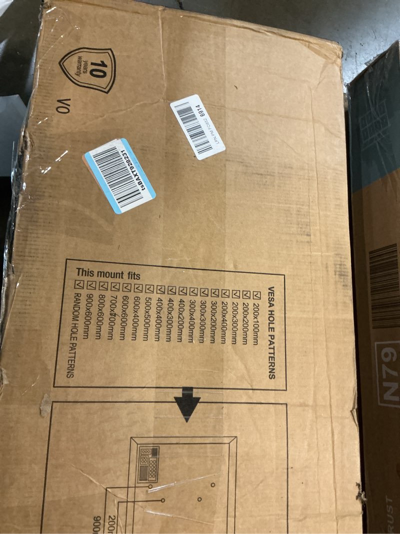 Condition photo showing Good Condition for usx mount 8" sliding design/heavy duty full motion tv wall mount for 32-120" tvs, ultra-large dual arm mount for 16/18/24" studs with swivel,tilt&level/preassembled, max vesa 800x600 up to 165lbs for 32" to 120" tvs, 24" studs