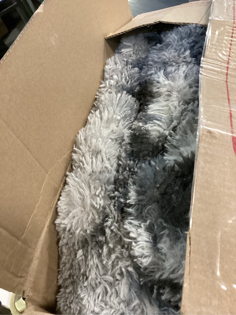 Condition photo showing As Is for 8x10 Ft Extra Large Shag Rugs for Living Room, Tie Dyed Ultra Soft Fluffy Furry Area Rugs for Bedroo