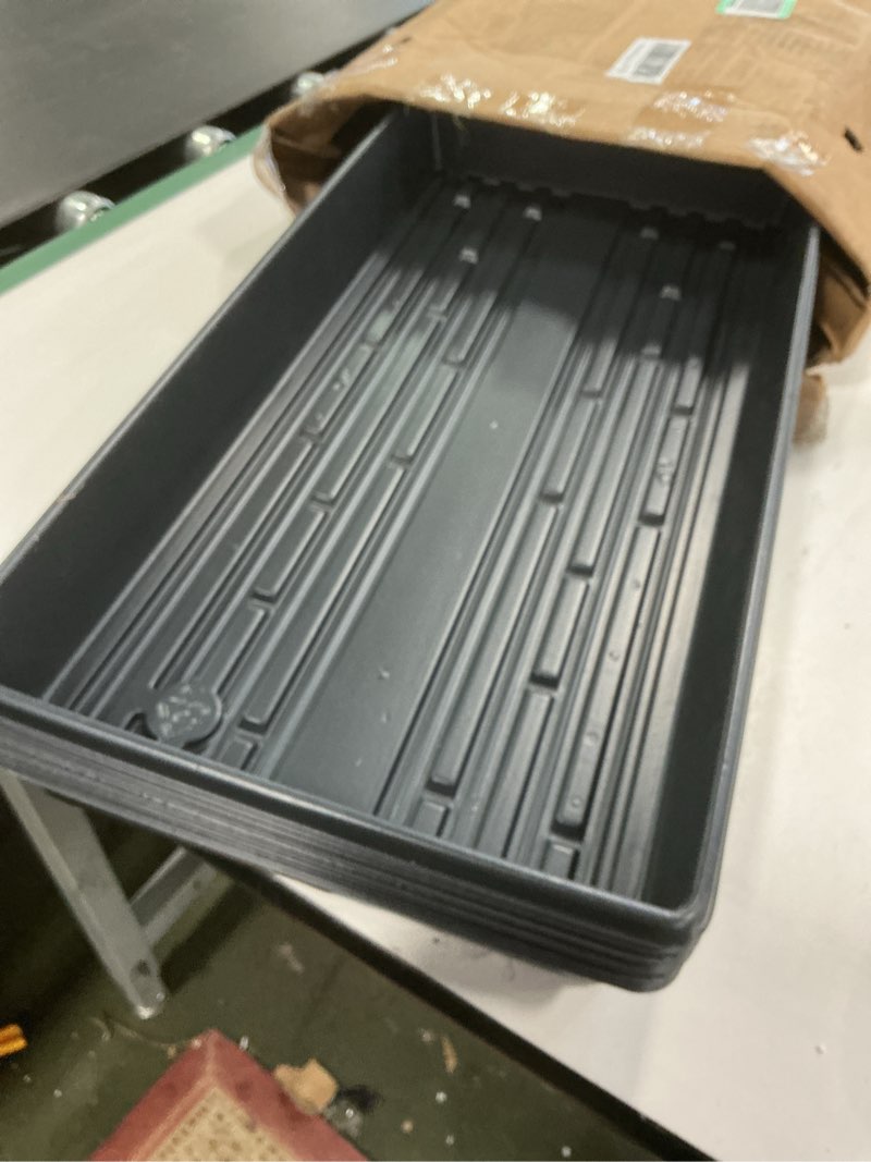 Condition photo showing Good Condition for 10 Plant Growing Trays (No Drain Holes) - 20" x 10" - Perfect Garden Seed Starter Grow Trays: for Seedlings, Indoor Gardening, Growing Microgreens, Wheatgrass & More - Soil or Hydroponic Black Pack of 10