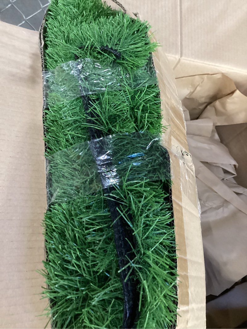 Condition photo showing Good Condition for 0.8 Inch Grass Height Artificial Grass 3FT x 10FT Customizable Flame Retardant UV Resistant Synthetic Grass Indoor Balcony, Entrance Decor Green Fake Turf Carpet 3FT×10FT