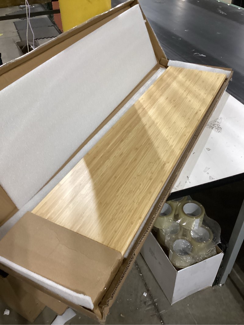 Condition photo showing As Is for Bamboo Dual Monitor Stand Riser with Underneath Storage, Ergonomic Desk Shelf Supports PC Computer Monitor, Printer, TV for Home, Office, Natural