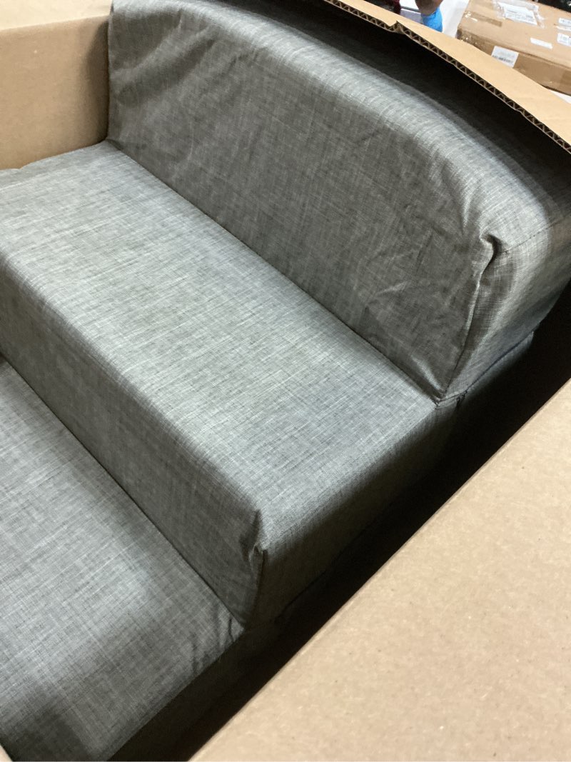 Condition photo showing Good Condition for elevon dog stairs for bed 23.5" h, 4-step dog steps for high bed and couch, pet steps for small dogs and cats, non-slip balanced pet ramp indoor, grey 4-step/ gray
