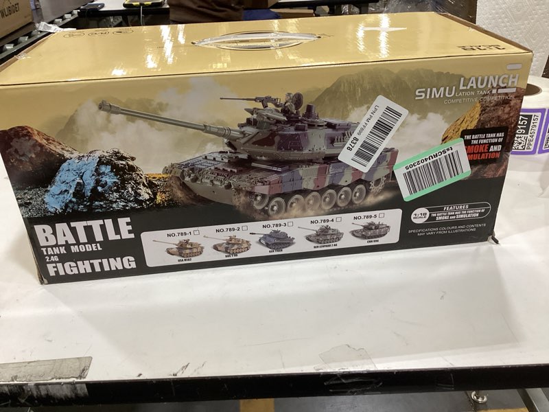 Condition photo showing New/Like New for fisca 1/18 Remote Control M1A2 RC Tank with 2.4Ghz, 15 Channel, Smoking - Abrams Main Battle Tank That Military Toy for Kids and Adults