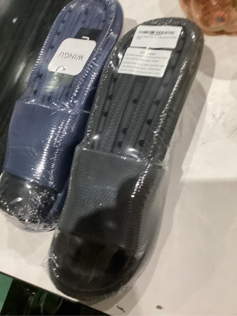 Condition photo showing item condition for Wingu Pillow Slippers for Women and Men - Non-Slip EVA Shower Sandals | Thick 1.77-Inch Sole Slides for Indoor & Outdoor | Cloud Comfort, Quick-Dry, Lightweight House Shoes 10.5-11.5 Women/9-10 Men Black