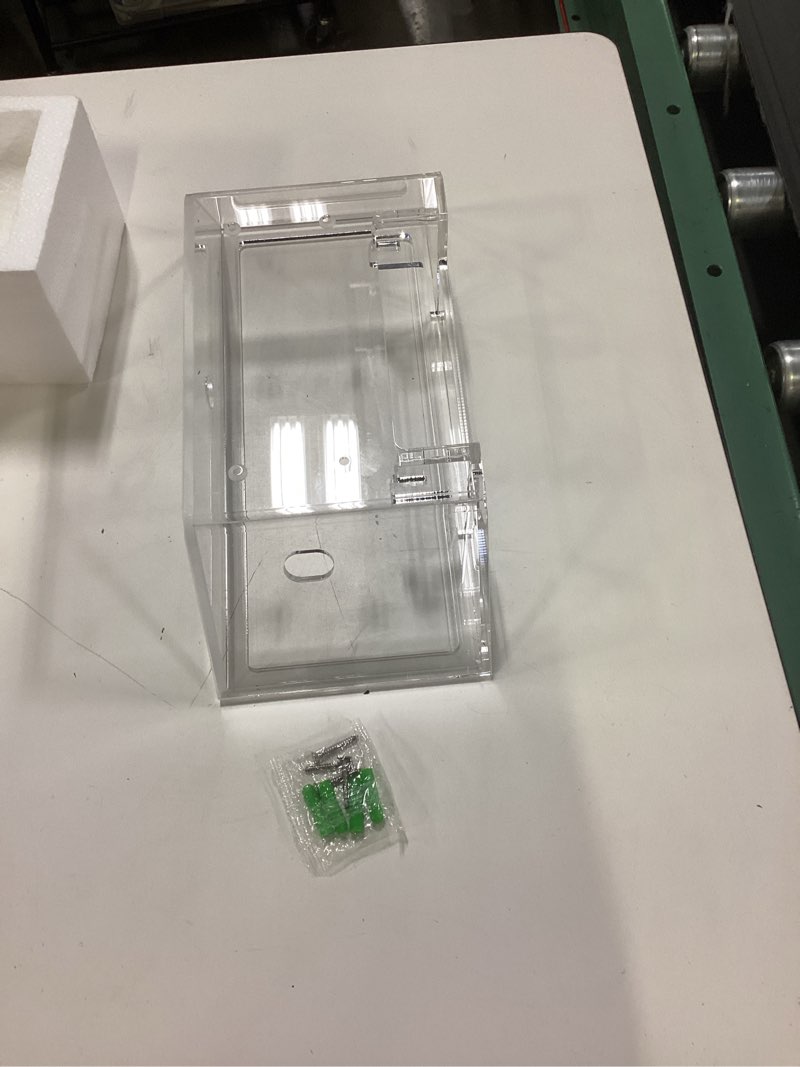 Condition photo showing Good Condition for cuhioy router mount for starlink gen 3/ standard 4x, clear acrylic mesh router box suitable for wall mount or place on table, storage case for star link v3 mesh wi-fi system & power supply accessories