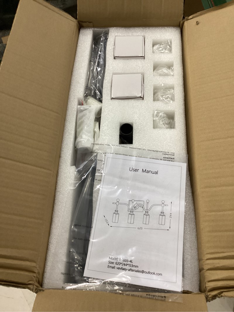 Condition photo showing New/Like New for modern crystal bathroom vanity light 3-light u shape wall light fixtures over mirror black and gold vanity lighting for bathroom living room bedroom g9 base (exclude bulb) 3 light