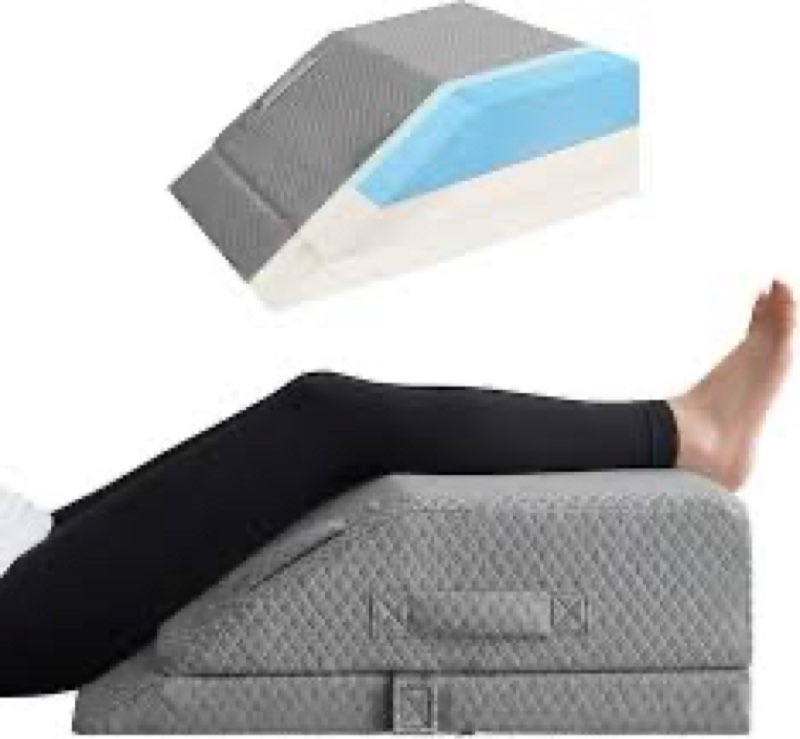 Adjustable Leg Elevation Pillows for Swelling, Cooling Gel Memory Foam Wedge Pillows for After Surge