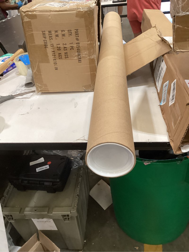 Condition photo showing As Is for 4" x 48" heavy-duty reinforced cardboard mailing tube, pack of 1 tube with 2 caps – secure usps approved – great for shipping and storing of prints, artwork, posters or documents 2x heavy-duty pack of 1 4" x 48"