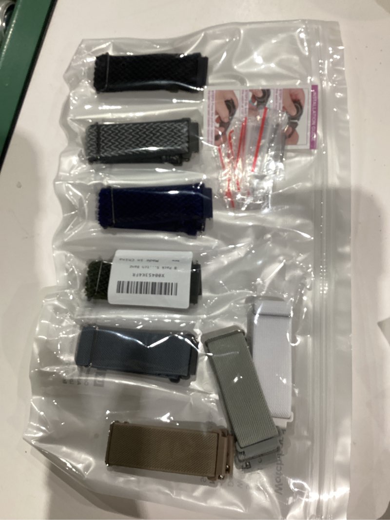 Condition photo showing New/Like New for 8 Pack Stretchy Bands Compatible with Samsung Galaxy Watch 7 6 5 4 40mm 44mm/Galaxy 5 Pro 45mm/6 4 Classic 46mm 42mm 43mm 47mm/Active 2, 20mm Nylon Elastic Watch Strap Sport Wristbands for Women Men Black/Wine/SmokePurple/Cactus/MilkTea/Pink/Starlight/BlueGrey 20mm