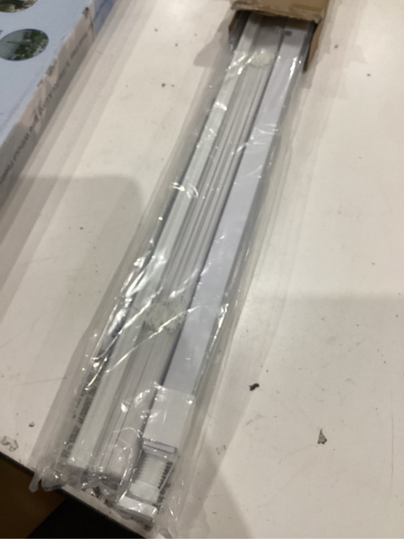 Condition photo showing Good Condition for lazblinds no tools no drill 1" vinyl mini blinds, cordless blinds for windows, light filtering horizontal window blinds & shades, 24" w x 64" h, white cordless-white 24" w × 64" h