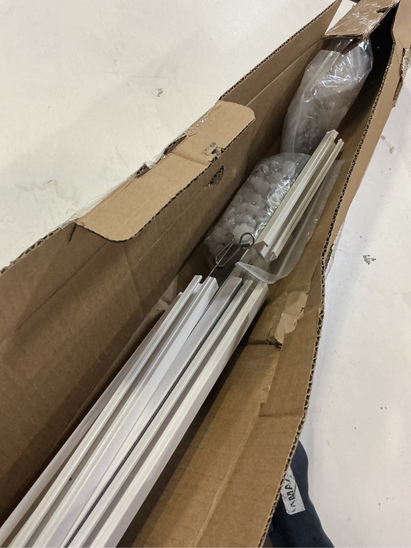 Condition photo showing As Is for 13.5FT Self Adhesive Ceiling Curtain Track No Drill, Curtain Track Ceiling/Wall Mount, Unbendable & Cuttable Track Curtain Rod for RV, Windows, Living Room, Bedroom 1.3FT - 13.5FT