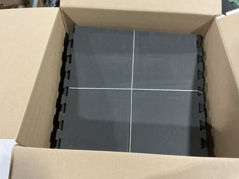 Condition photo showing As Is for norsk multi-purpose reversible floor mats - eva interlocking foam tiles (gray/black
