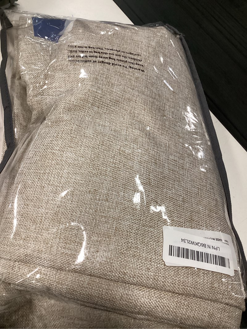 Condition photo showing Good Condition for inovaday 100% blackout curtains 84 inches length 2 panels set, back tab/rod pocket linen black out curtains for bedroom, thermal insulated window drapes - oatmeal, w50 x l84 #07 oatmeal 50"w x 84"l (pack of 2)