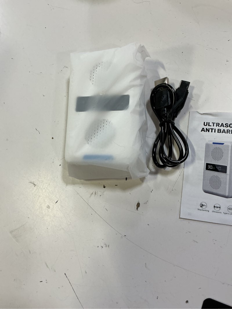 Condition photo showing New/Like New for ultrasonic dog bark deterrent devices, anti barking device for dogs, adjustable frequency & range, type-c rechargeable, suitable for all kinds of dogs, for indoor & outdoor use